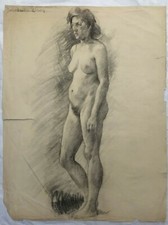 Ritratto A Carboncino Firmato